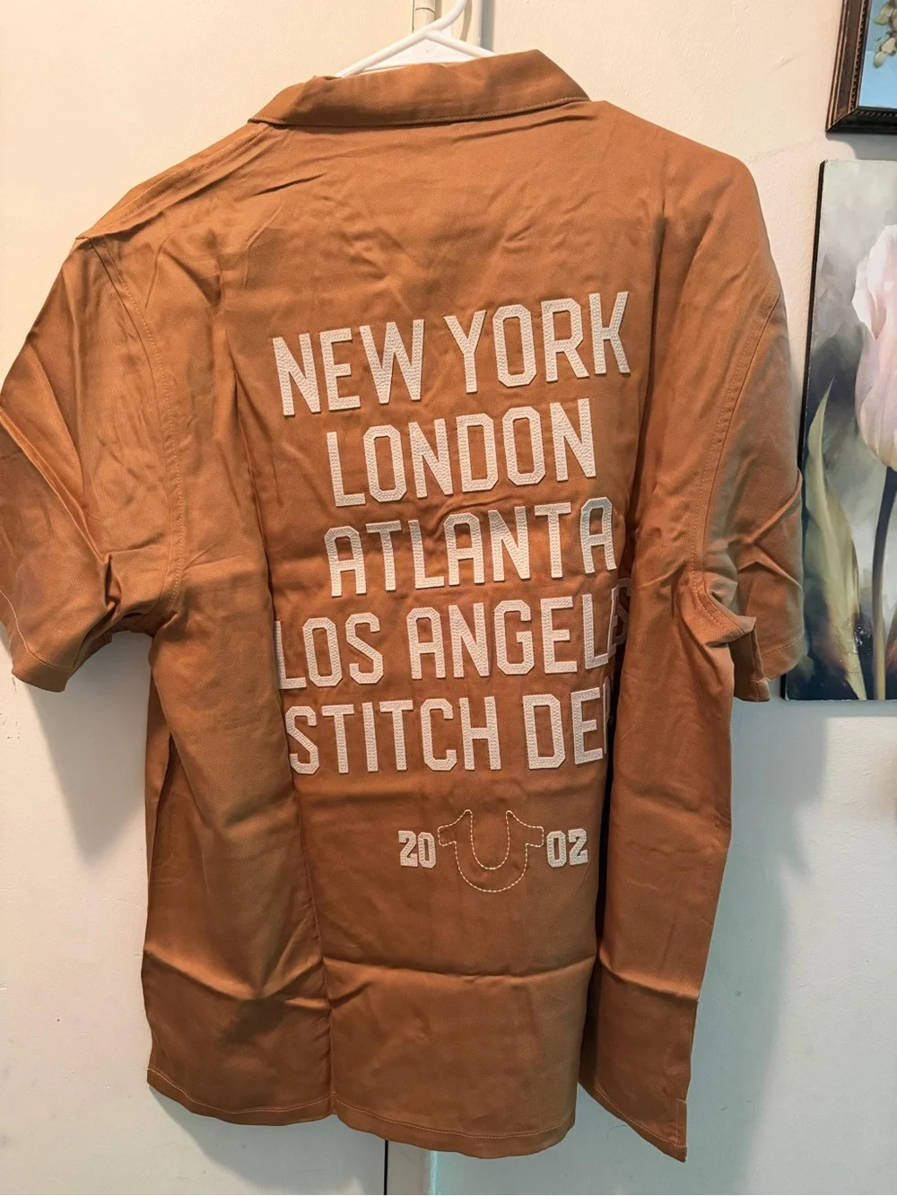 True Religion Men's Short-Sleeve Button-Down Shirt - Rust Brown